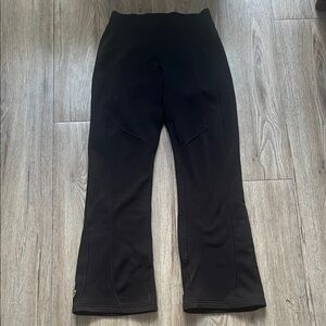 Klim Black Flared Athletic Pants with Yellow 'K' Logo